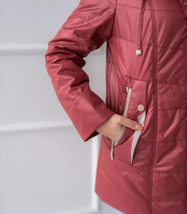 Women's transitional jacket with a quilted hood IZA