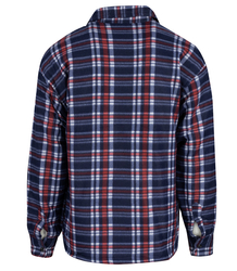 Warm fleece checked men's shirt insulated with faux fur