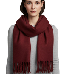 Elegant scarf with tassels in one color