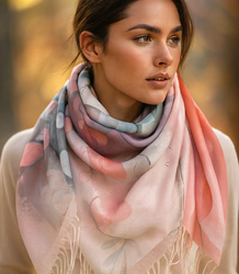 Women's floral pattern scarf 180x70