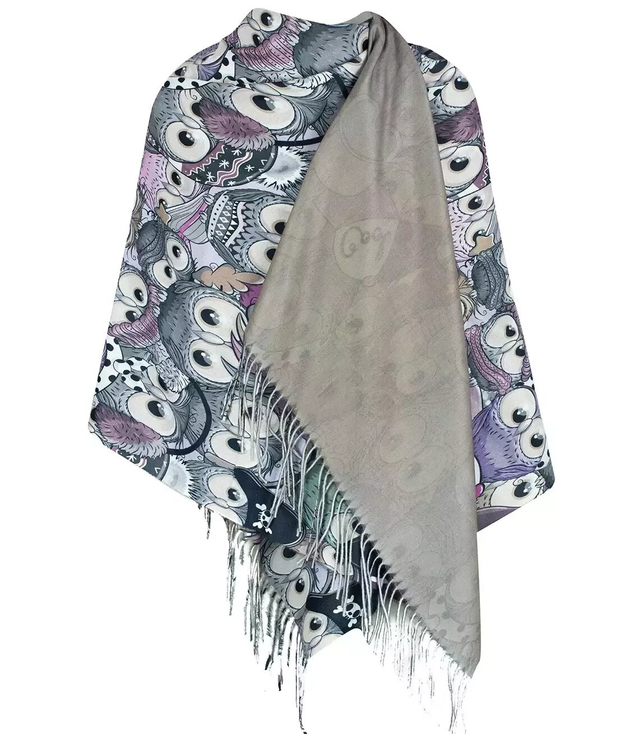 Beautiful shawl scarf owls owls viscose