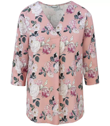 Loose blouse shirt with flowers print CASUAL