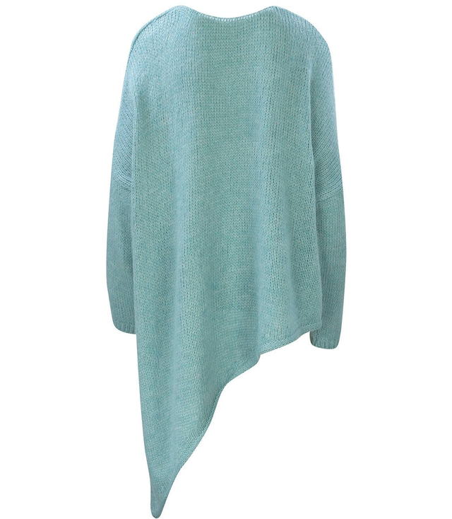 Warm asymmetric V-neck sweater with wool