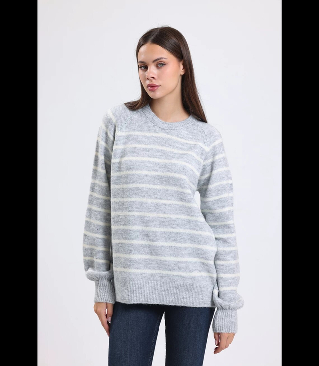 Warm women's fashionable striped sweater ANNA