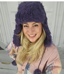 Warm women's earflap hat 
