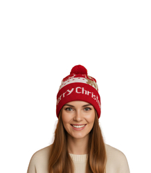 Winter Christmas hat with pom-pom - perfect for preze