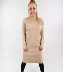 Knit dress turtleneck sweater braids