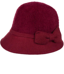 Kapelusz damski cloche z kokardą