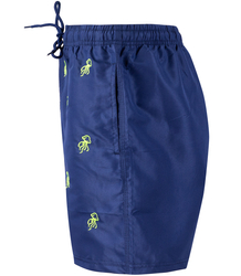 Swim shorts decorated with a summer pattern on the front