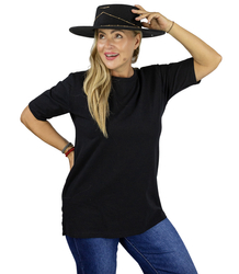 Blouse t-shirt with round neckline and 1/2 sleeve EVELINA