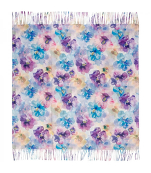 Floral women's scarf shawl with tassels