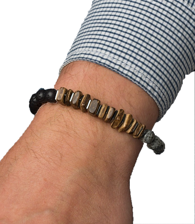 Men's bracelet with natural stones