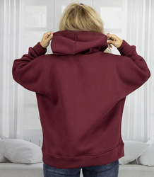 Warm women's sweatshirt one-color basic with hood BROOKLYN