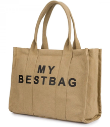 Large shopper bag one-color with the inscription "My Bestbag"