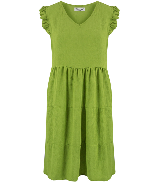 Lovely, loose, oversize midi summer dress with ruffles, IZABELL