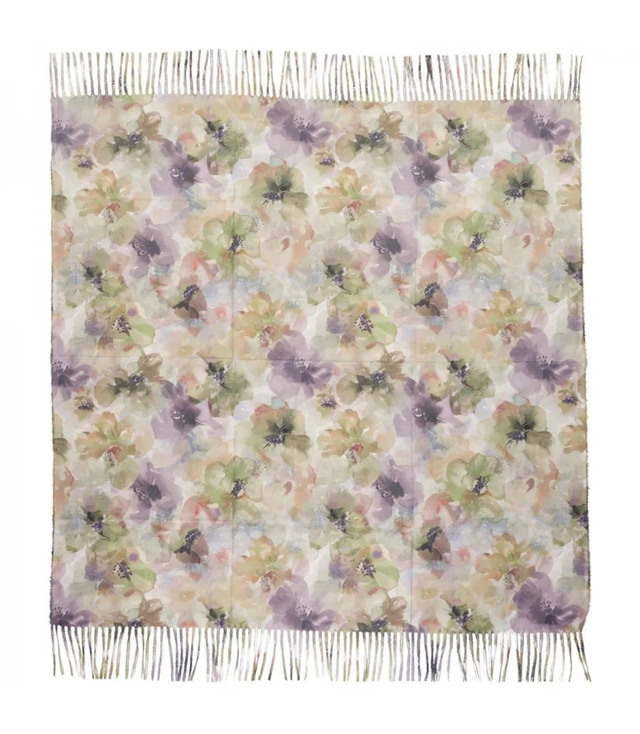 Floral women's scarf shawl with tassels