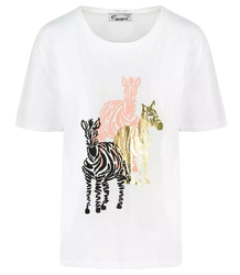 T-shirt blouse T-shirt zebra print gold