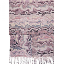 Women's scarf with geometric motif tassels