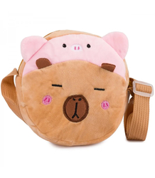 Children's round teddy bear plush bag