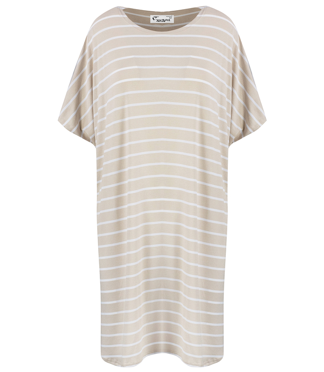 Plus size casual striped tunic dress KALINDA