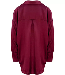 Satin loose long oversize shirt