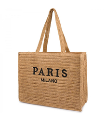 Large roomy braided padded bag with PARIS lettering