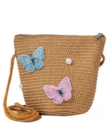 A charming set of hat butterflies flowers + handbag