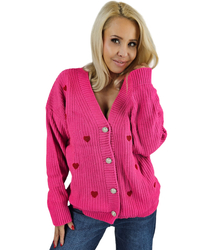 Warm and cozy women's sweater with hearts for autumn SUMMER