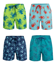 Swimming shorts with nautical print all over patterns