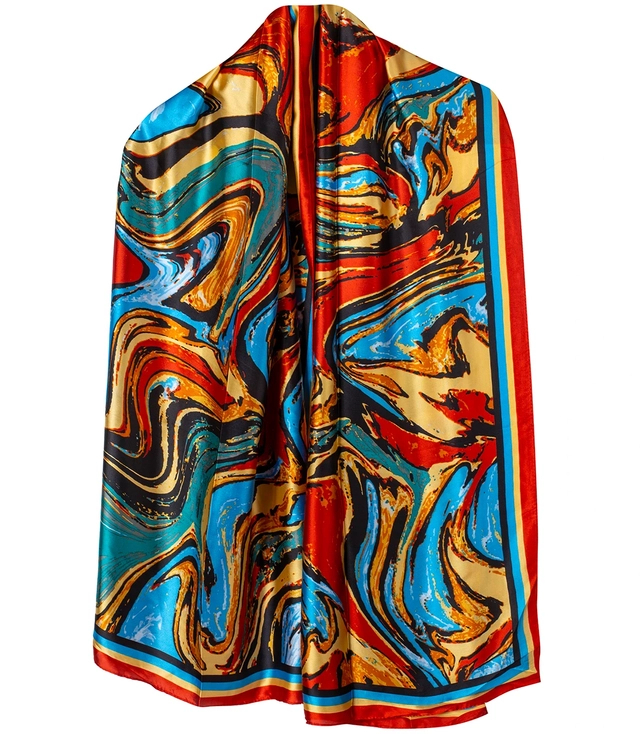 Elegant scarf shawl with colorful patterns