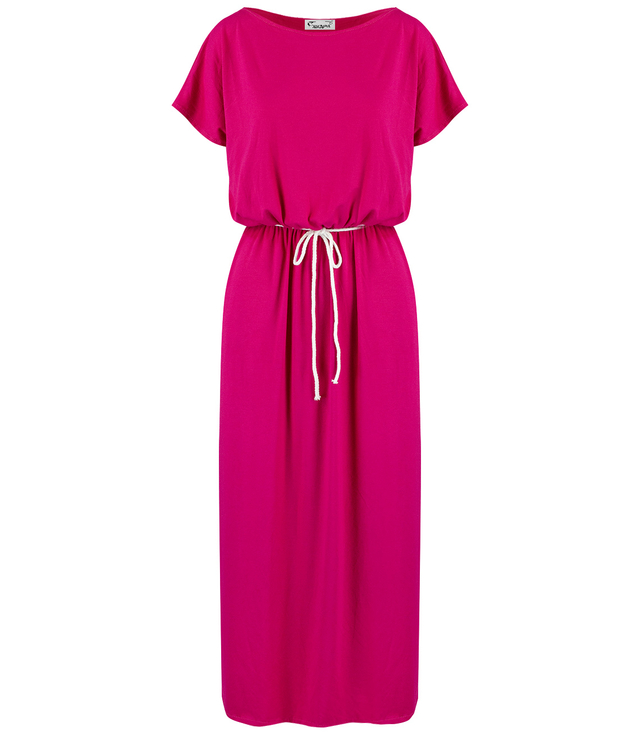 Long, smooth maxi dress with elastic band and string DAFNY