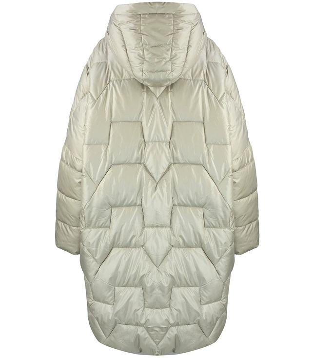 Women's long warm jacket with quilting and hood ANABEL