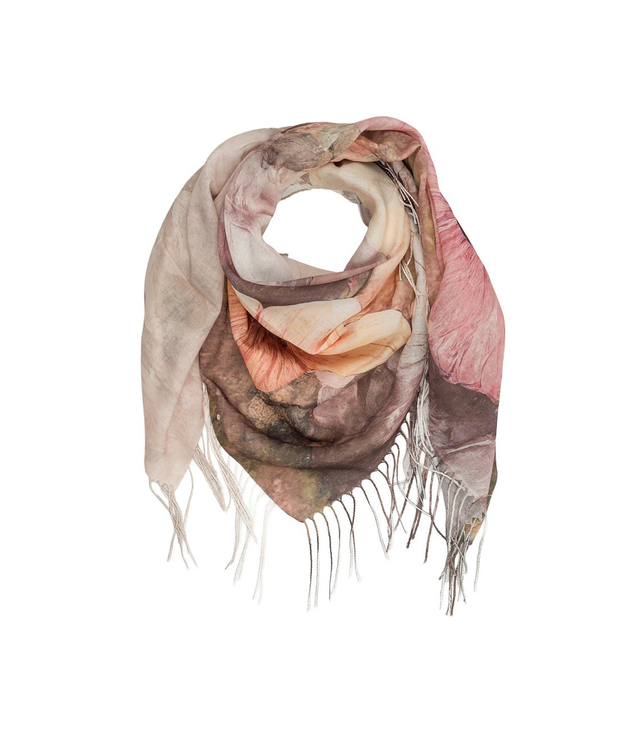 Women's scarf with floral pattern 100x100