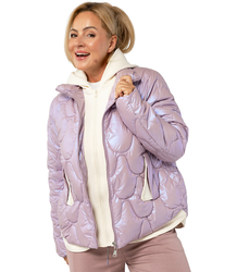 Quilted jacket with pearl sheen and tracksuit inserts ARIA