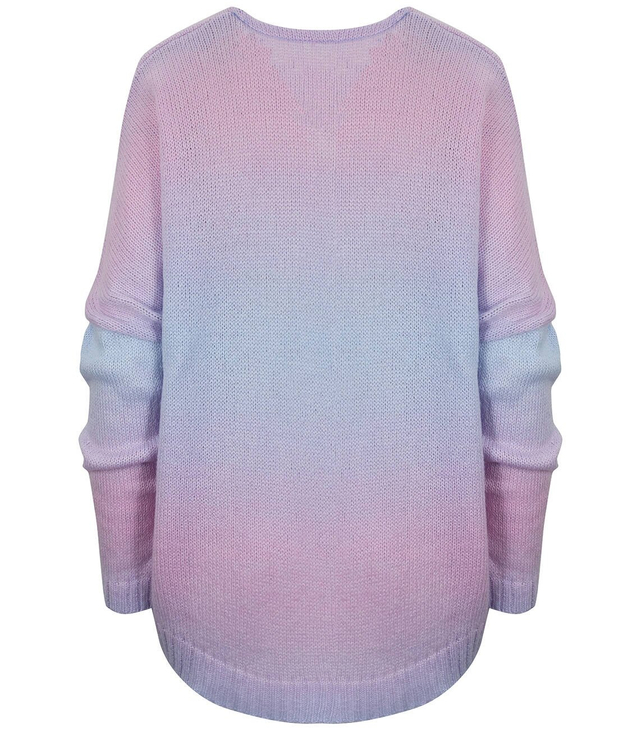 Warm women's oversize sweater beautiful OMBRE