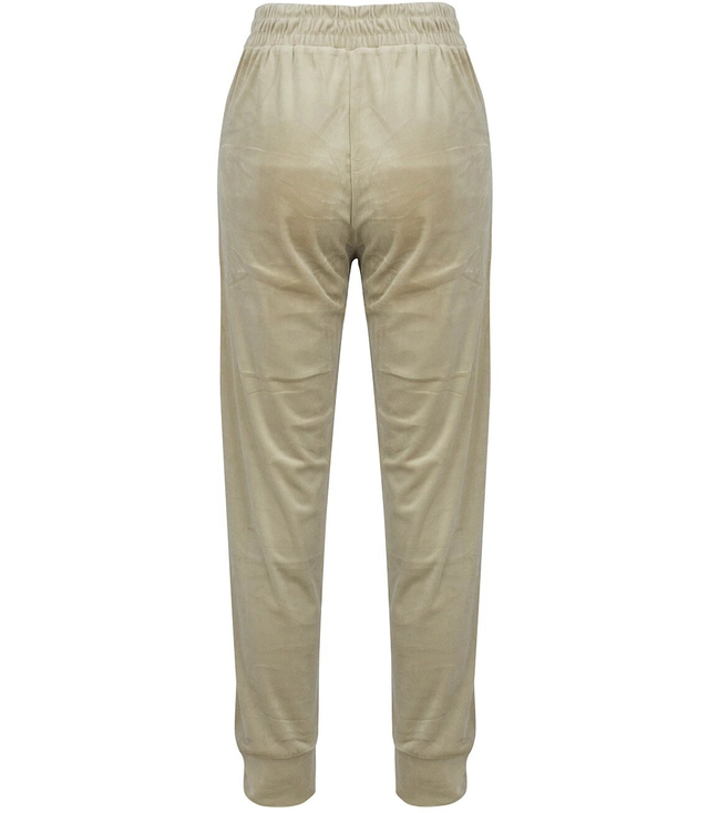 Velour sweatpants tied with decorative V WIKI