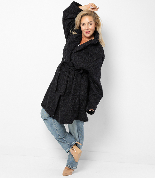 Women's TEDDY boucle fabric bear coat