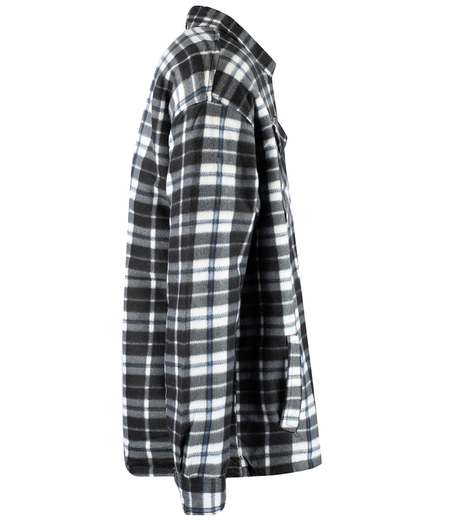 Warm fleece checked men's shirt insulated with faux fur