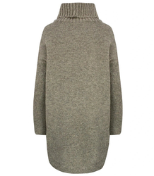 Warm womens turtleneck sweater with a slit MARIETTA, wool