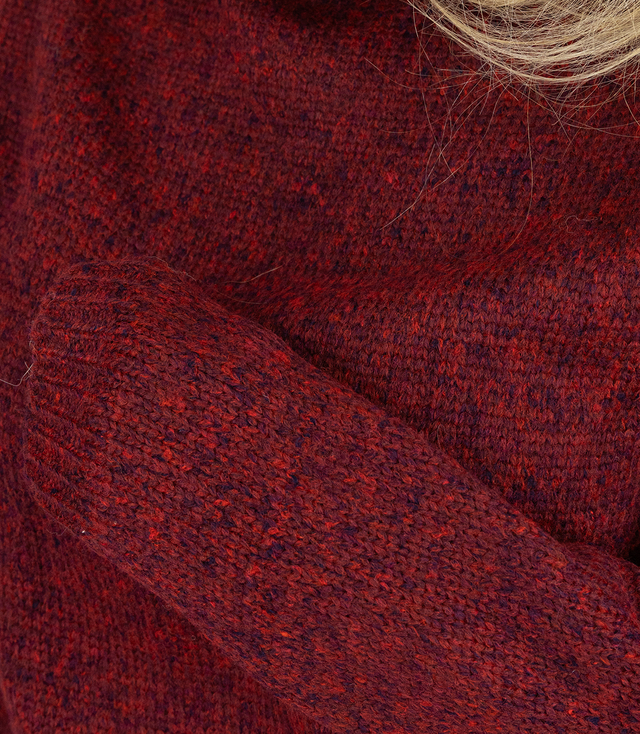 Warm women's oversize sweater boat neckline MARLENA