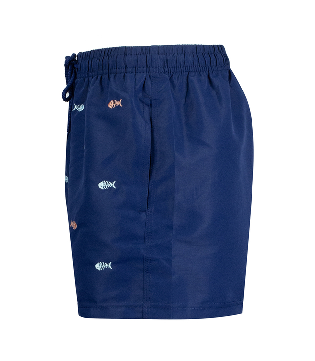 Swimming shorts decorated with a summer pattern on the front