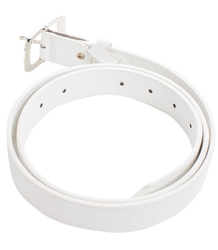 Smooth women's eco leather belt with silver buckle 3 cm