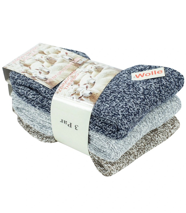 Uniwersalne ciepłe skarpety skarpetki wełniane wełna 3-pak