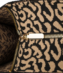 Stylish shopper bag with leopard print and PARIS lettering