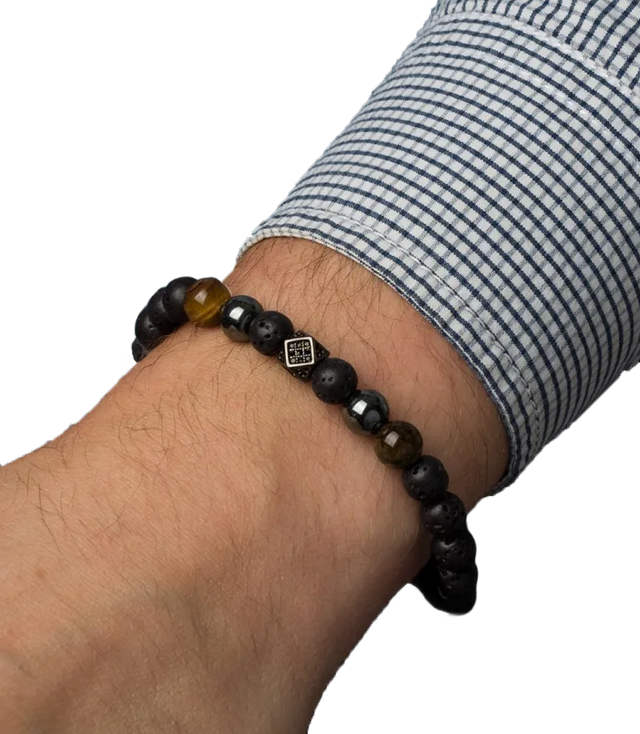 Men's bracelet with natural stones