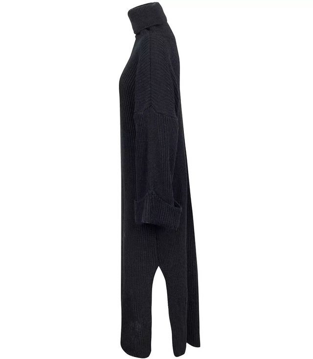 Ribbed MAXI turtleneck sweater dress