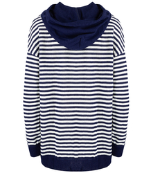 Women's striped sweater with hood warm loose MIRIAM