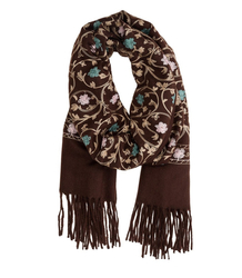 Women's patterned shawl with tassels