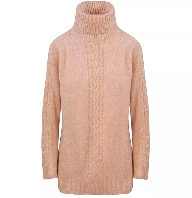 Classic warm turtleneck braid sweater