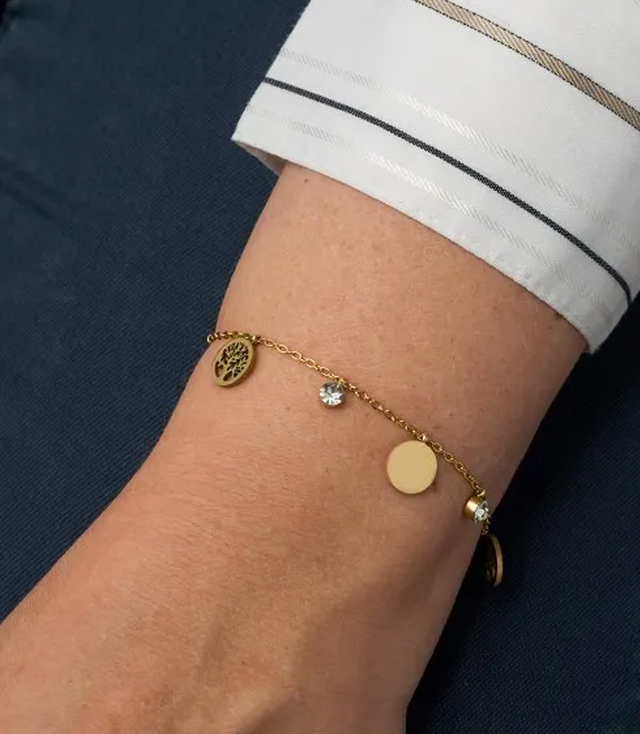 Elegant gold women's steel bracelet